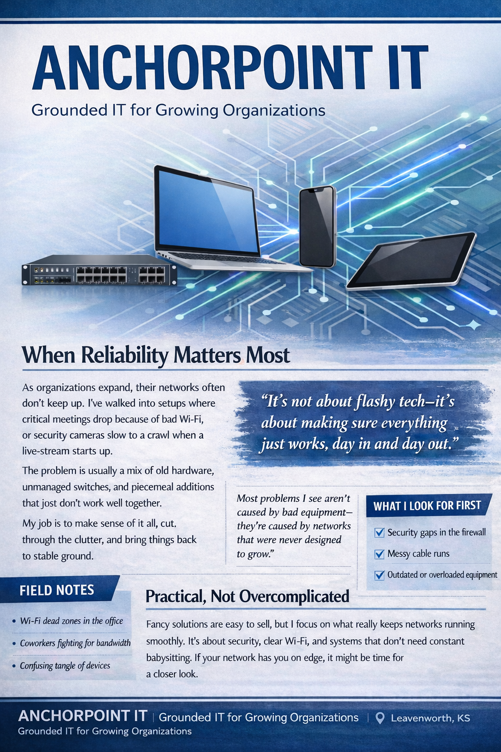 AnchorPoint IT — Magazine-style feature overview